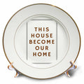 3dRose Simple Text of This House Become Our Home - Plates (cp-377100)
