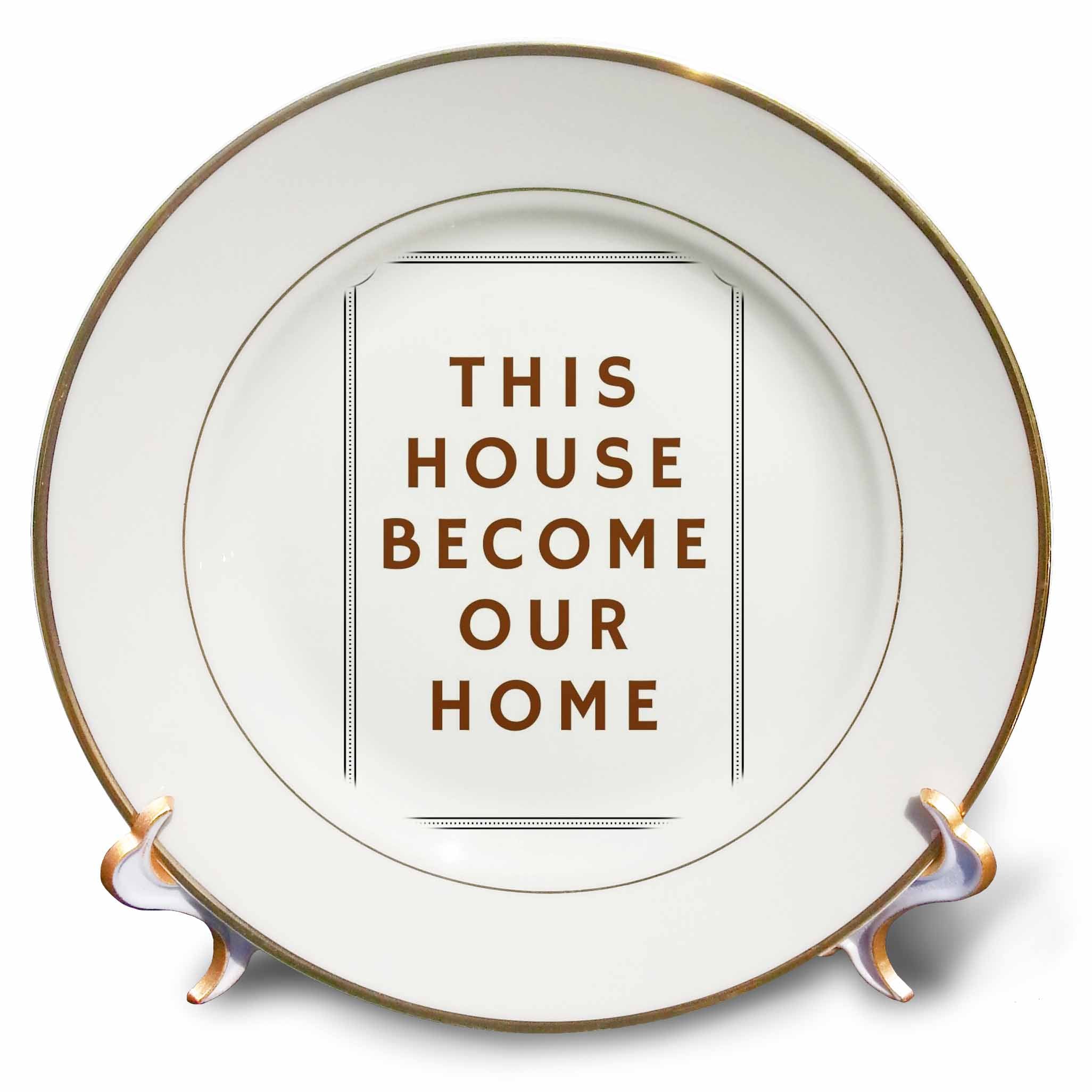 3dRose Simple Text of This House Become Our Home - Plates (cp-377100)
